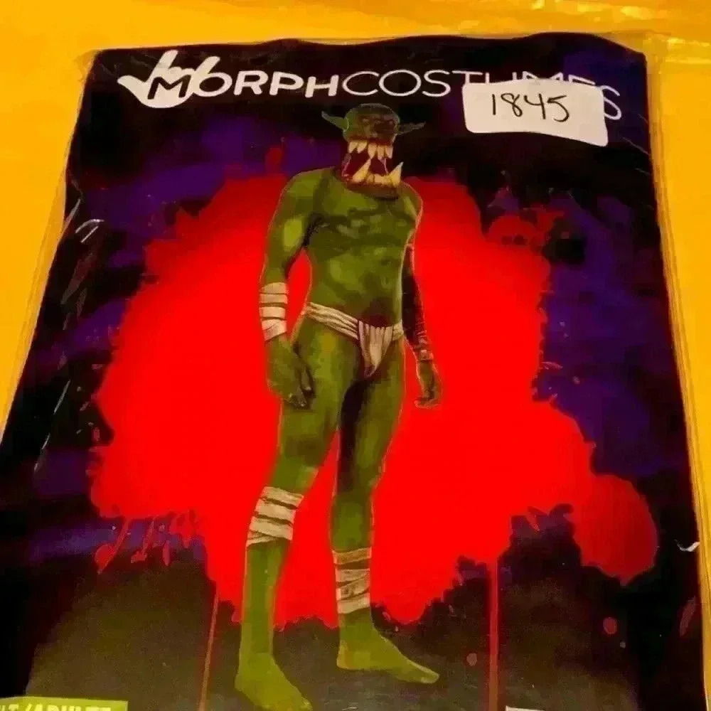 Morphsuit costume green Orc Jaw Dropper monster